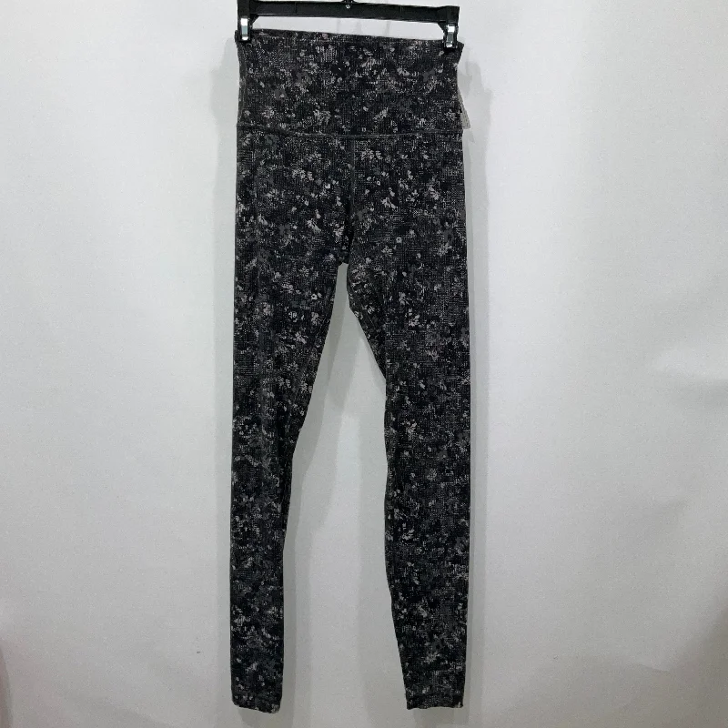 Athletic Leggings By Lululemon In Black & Grey, Size: 4