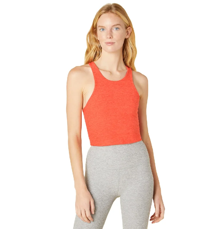 Beyond Yoga Focus Cropped Tank Fresh Coral Heather