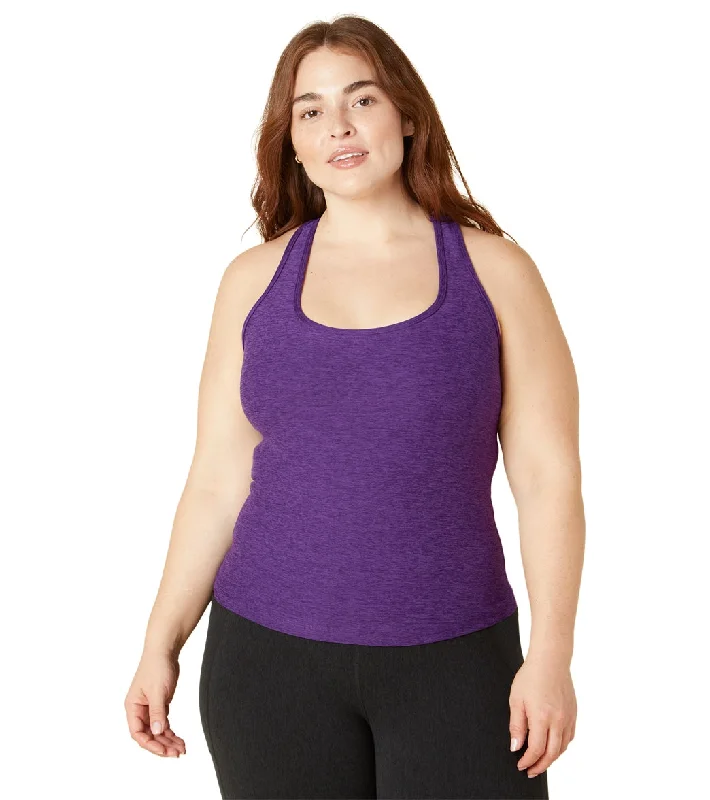 Beyond Yoga Plus Size Spacedye Step Up Racerback Tank Purple Dahlia Heather