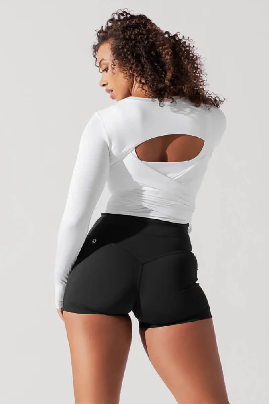 Bow Back Long Sleeve - White