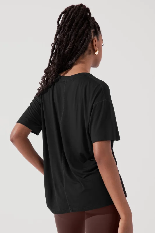 Daring Deep V Tee -  Black