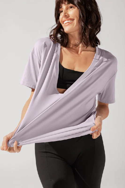 Daring Deep V Tee - Lilac Haze