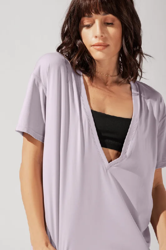 Daring Deep V Tee - Lilac Haze