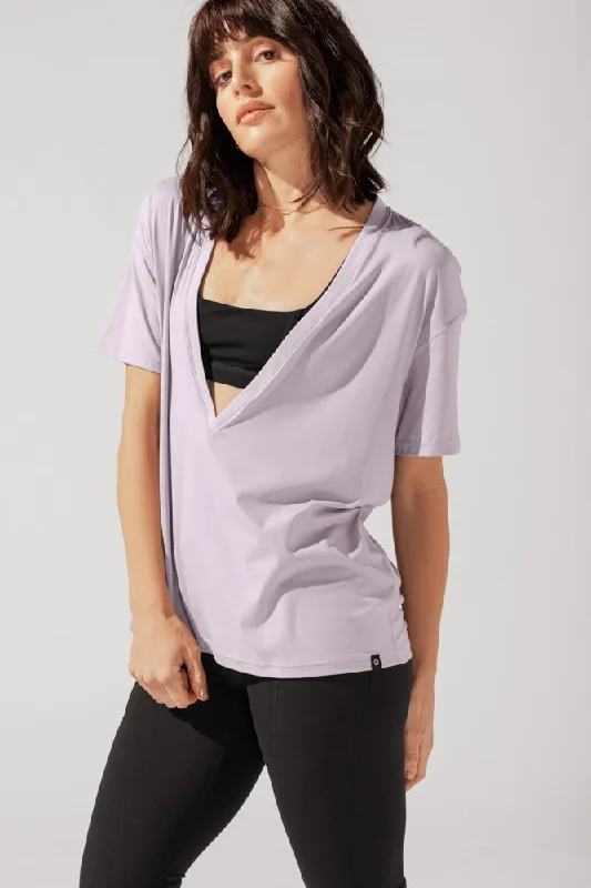 Daring Deep V Tee - Lilac Haze