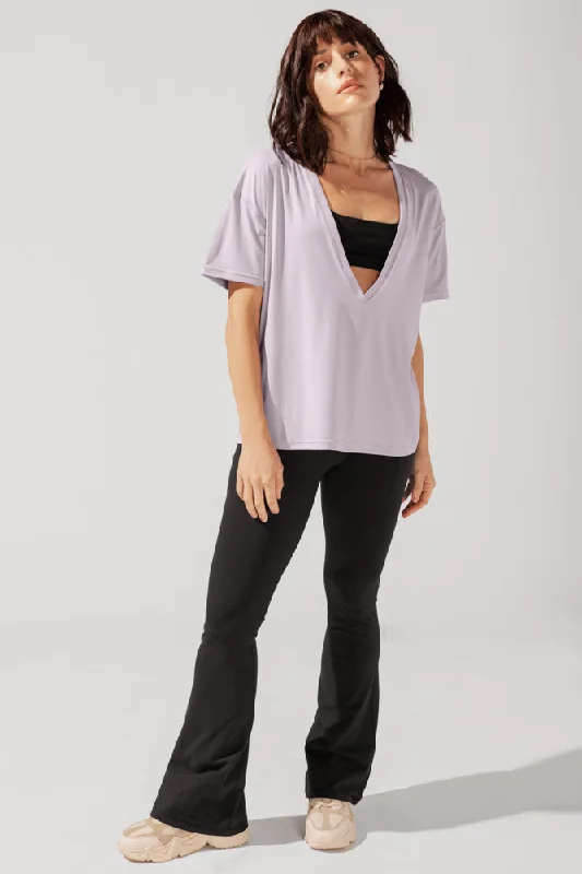 Daring Deep V Tee - Lilac Haze