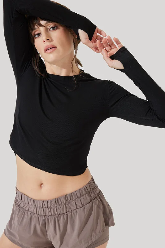 Refine Long Sleeve Top - Black