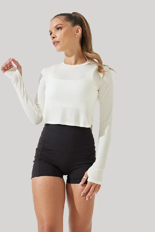 Refine Long Sleeve Top - Coconut Cream