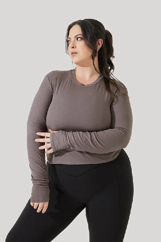 Refine Long Sleeve Top - Woodland Taupe