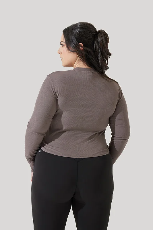 Refine Long Sleeve Top - Woodland Taupe