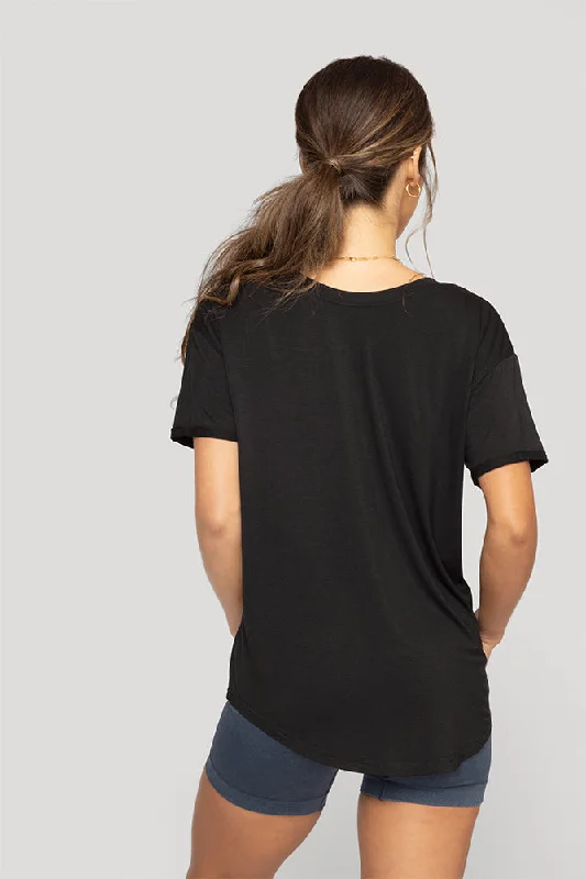 Reversible Deep V Tee - Black