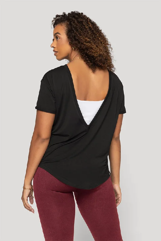 Reversible Deep V Tee - Black