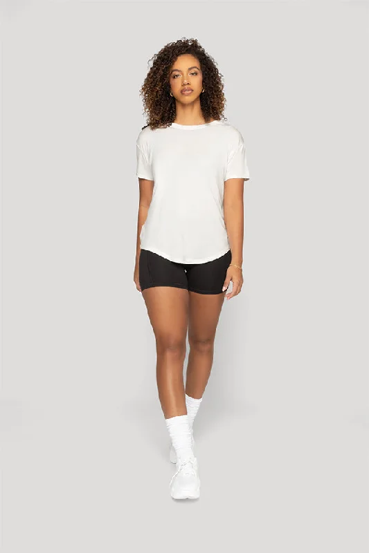 Reversible Deep V Tee - Cloud Dancer