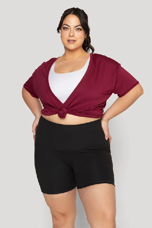 Reversible Deep V Tee - Sangria