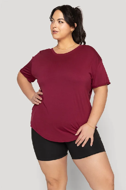 Reversible Deep V Tee - Sangria