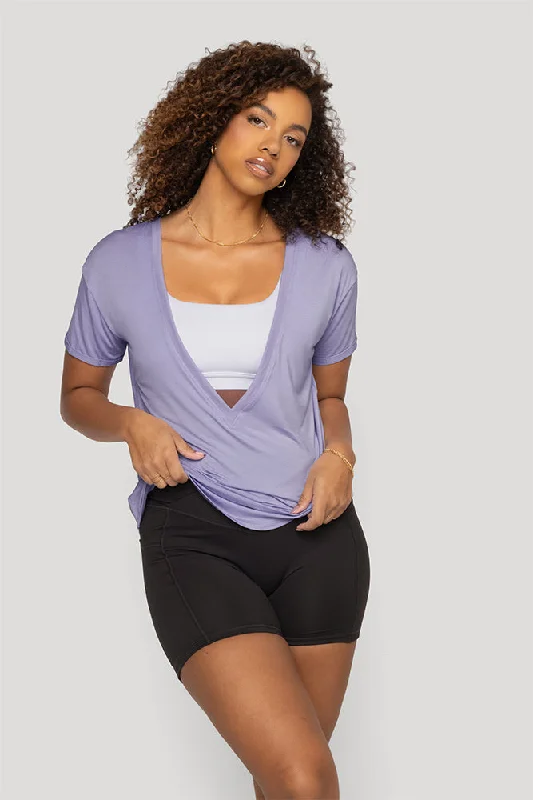 Reversible Deep V Tee - Lavender