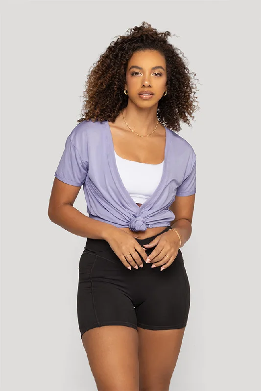 Reversible Deep V Tee - Lavender