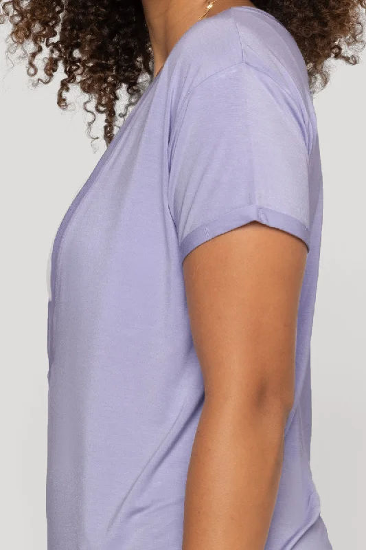 Reversible Deep V Tee - Lavender