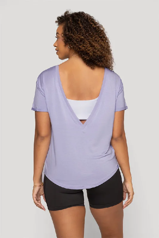 Reversible Deep V Tee - Lavender