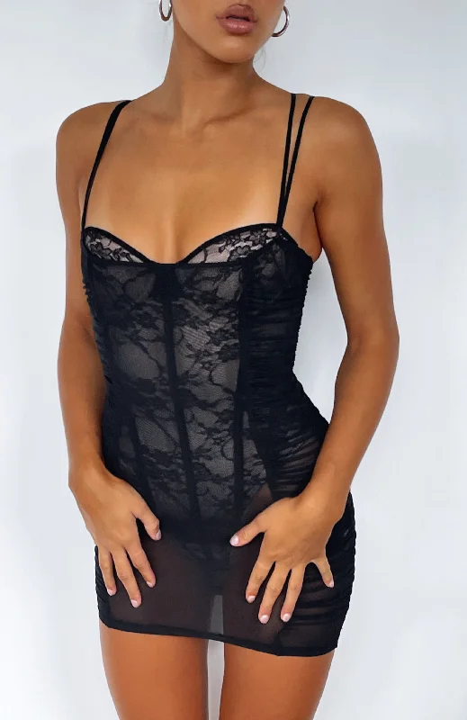 Too Close Mini Dress Black