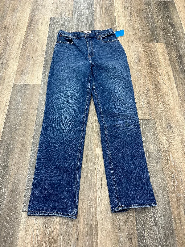 Blue Denim Jeans Straight Abercrombie And Fitch, Size 6