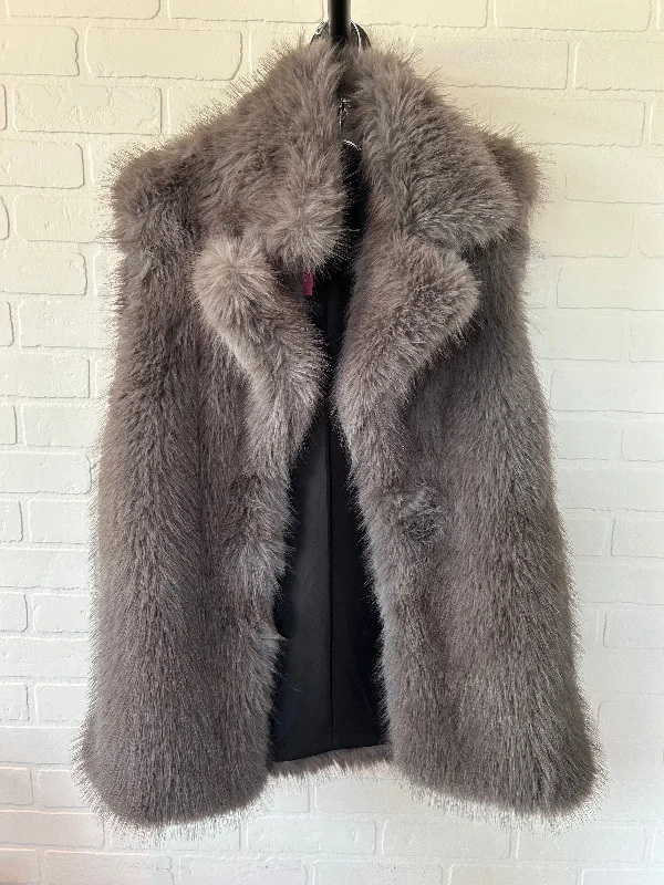 Grey Vest Faux Fur & Sherpa Zara Women, Size M