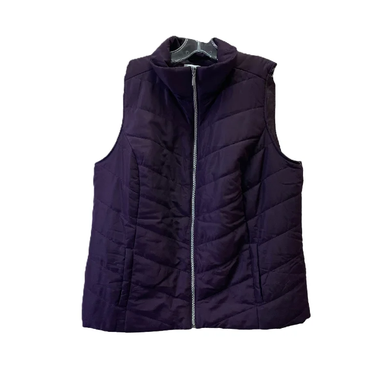 Purple Vest Puffer & Quilted By Cj Banks, Size: 1x