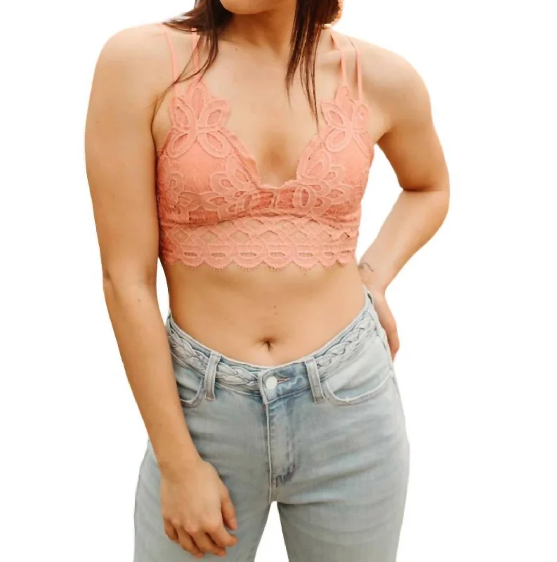 So This Is Love Bralette In Coral Haze