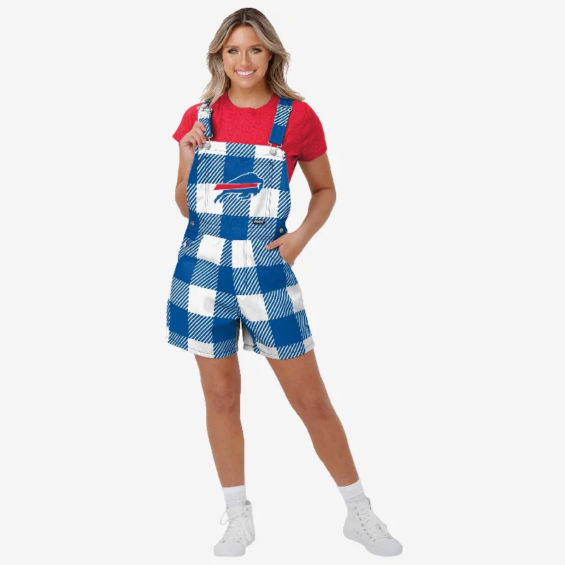 Buffalo Bills Womens Plaid Bib Shortalls