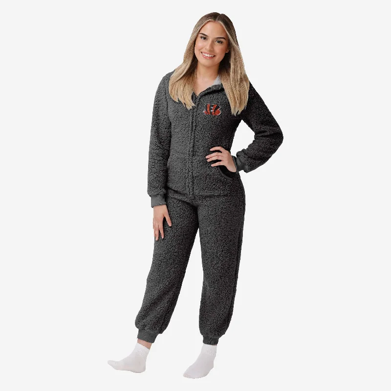 Cincinnati Bengals Womens Sherpa One Piece Pajamas