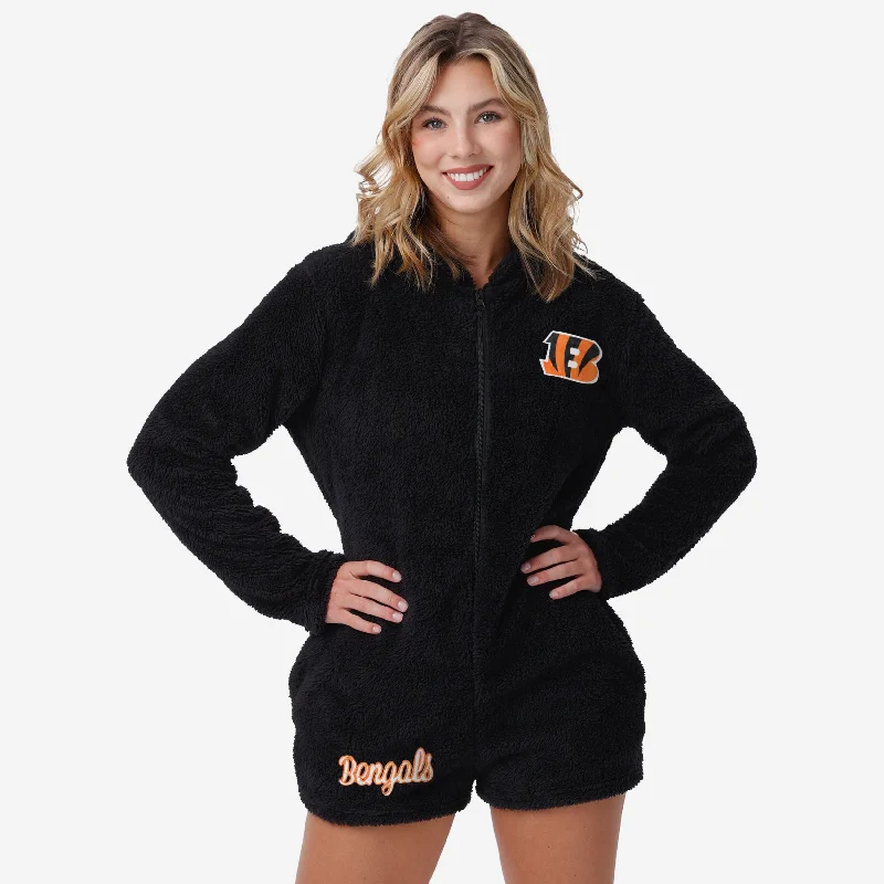 Cincinnati Bengals Womens Short Cozy One Piece Pajamas