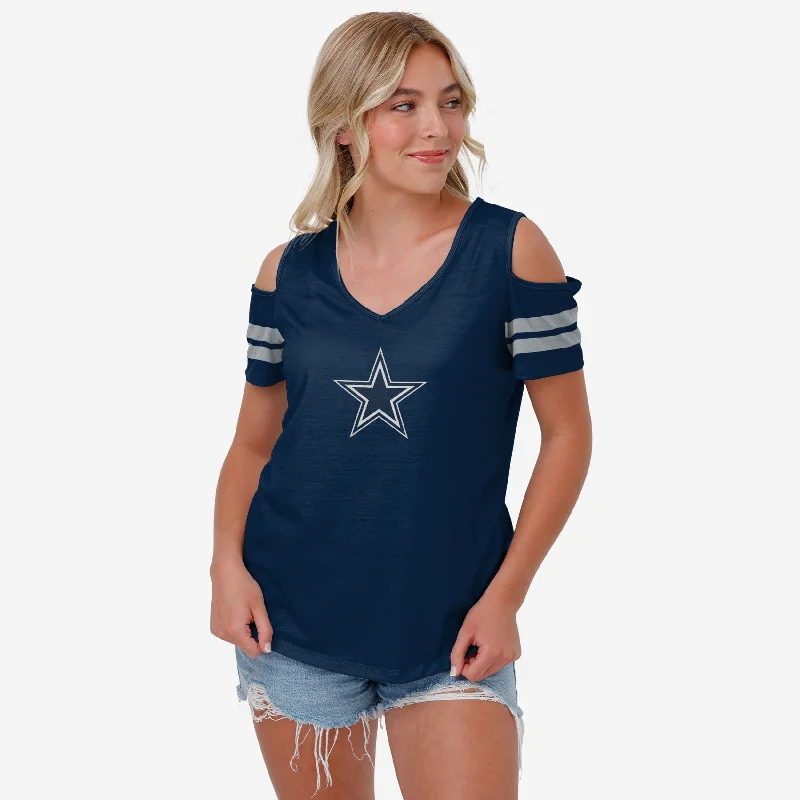 Dallas Cowboys Womens Cold Shoulder T-Shirt