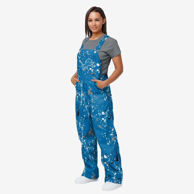 Detroit Lions Womens Paint Splatter Bib Overalls