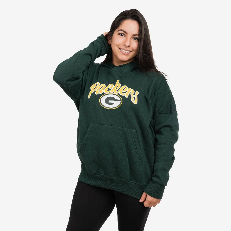 Green Bay Packers Womens Solid Oversized Hoodie