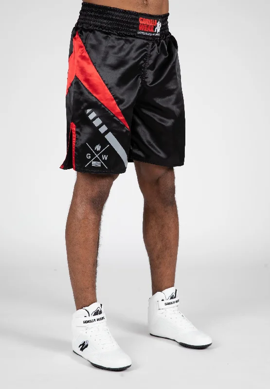 Hornell Boxing Shorts - Black/Red - Unisex