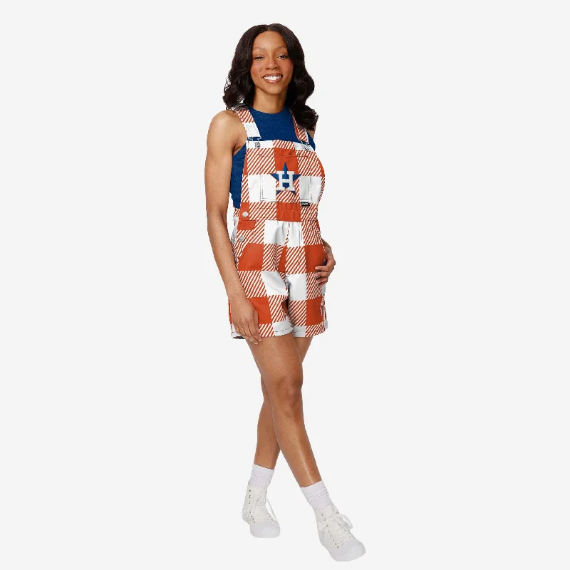 Houston Astros Womens Plaid Bib Shortalls