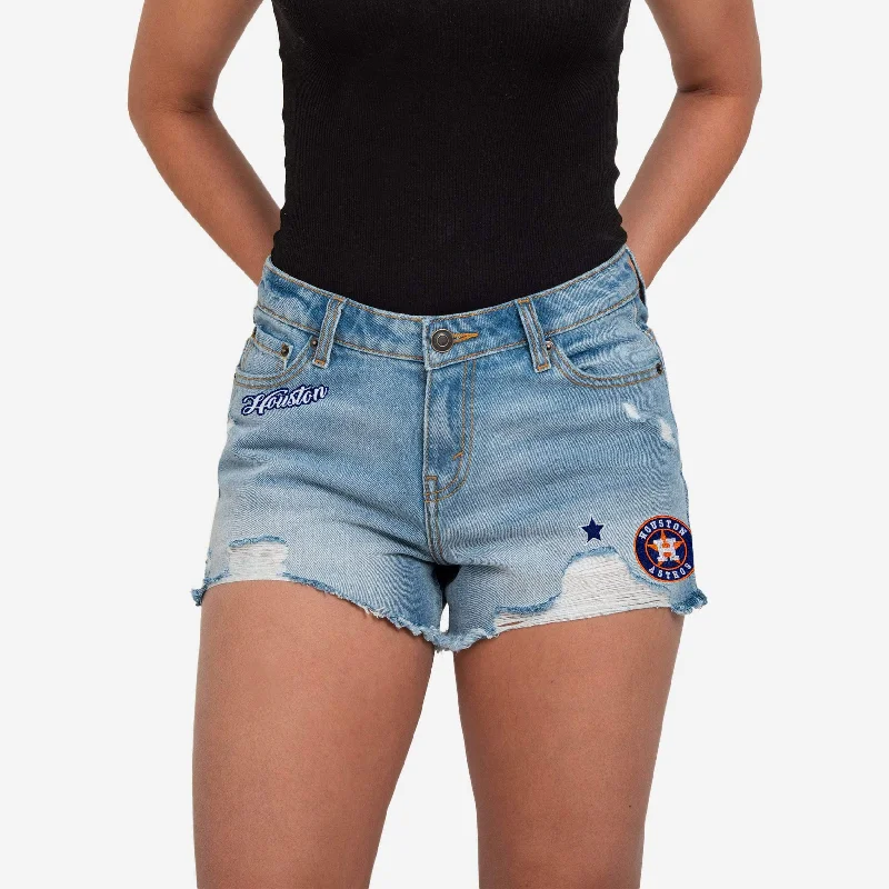 Houston Astros Womens Team Logo Denim Shorts