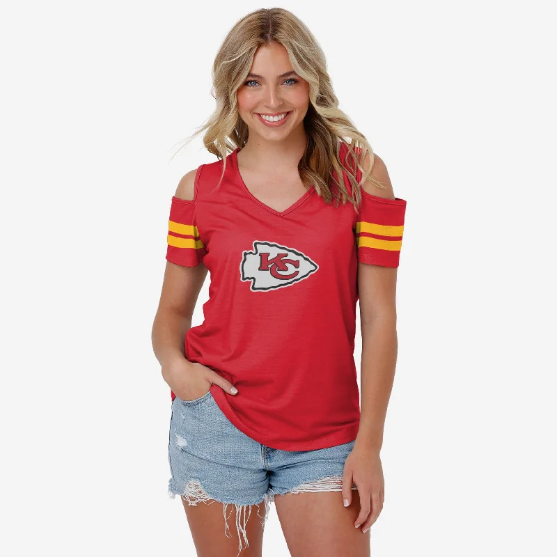 Kansas City Chiefs Womens Cold Shoulder T-Shirt