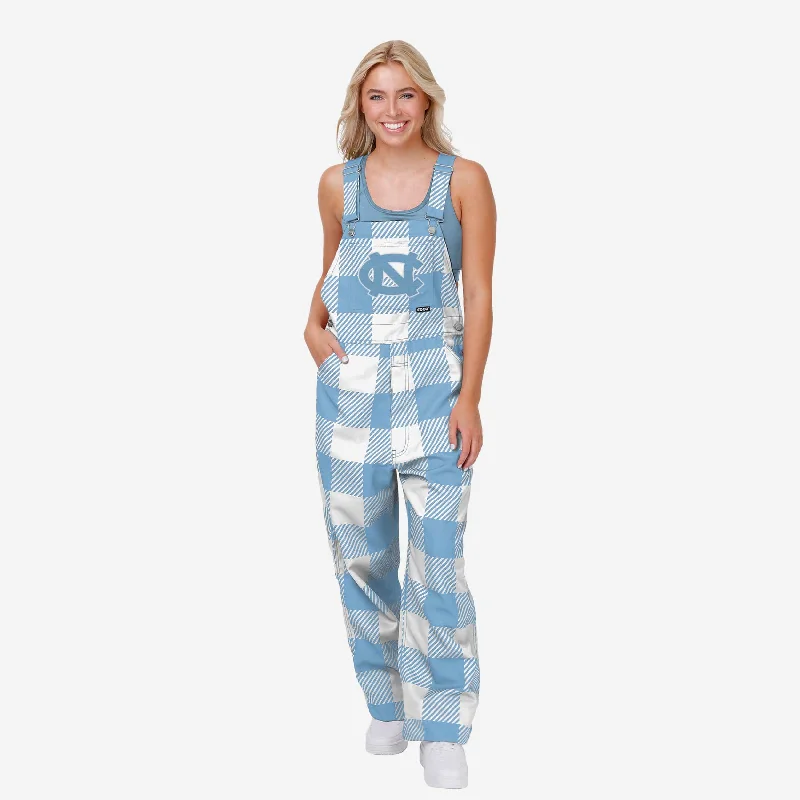 North Carolina Tar Heels Womens Plaid Bib Overalls