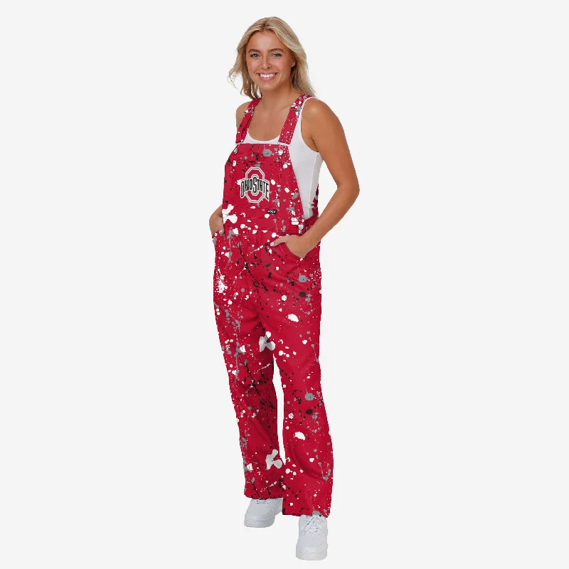 Ohio State Buckeyes Womens Paint Splatter Bib Overalls