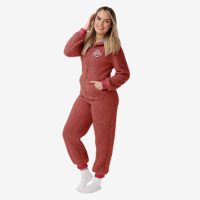 Ohio State Buckeyes Womens Sherpa One Piece Pajamas