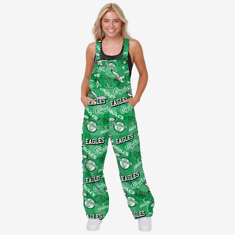 Philadelphia Eagles Womens Historic Print Bib Overalls