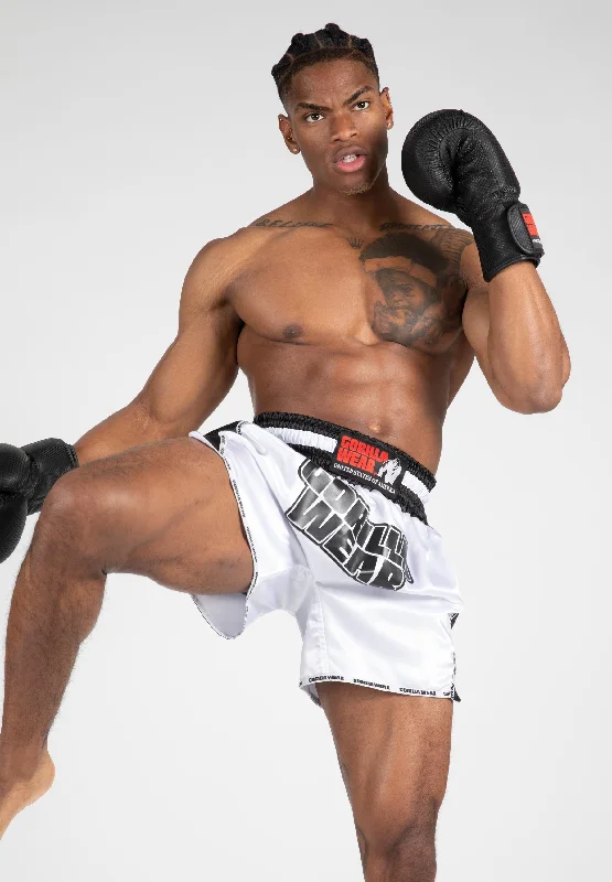 Piru Muay Thai Shorts - White/Black