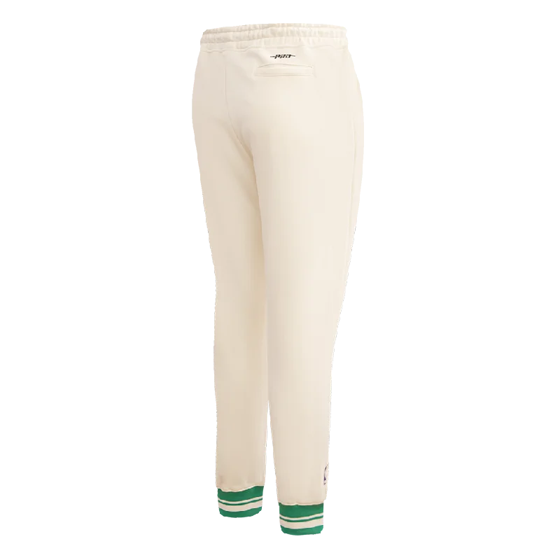 NBA BOSTON CELTICS RETRO CLASSIC WOMEN'S RIB SWEATPANT (EGGSHELL/ KELLY GREEN)