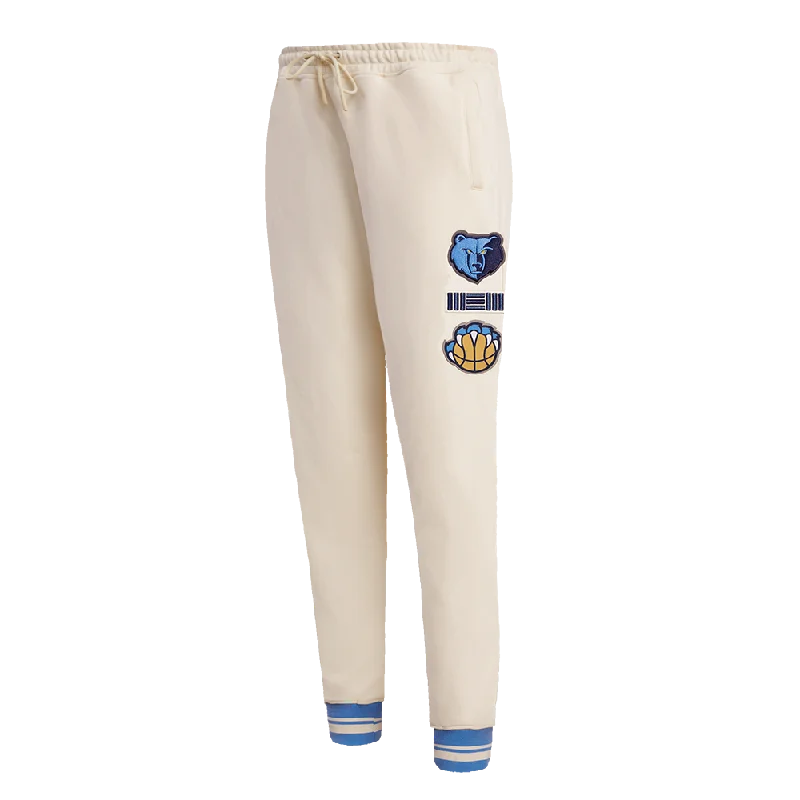 NBA MEMPHIS GRIZZLIES RETRO CLASSIC WOMEN'S RIB SWEATPANT (EGGSHELL/UNIVERSITY BLUE)