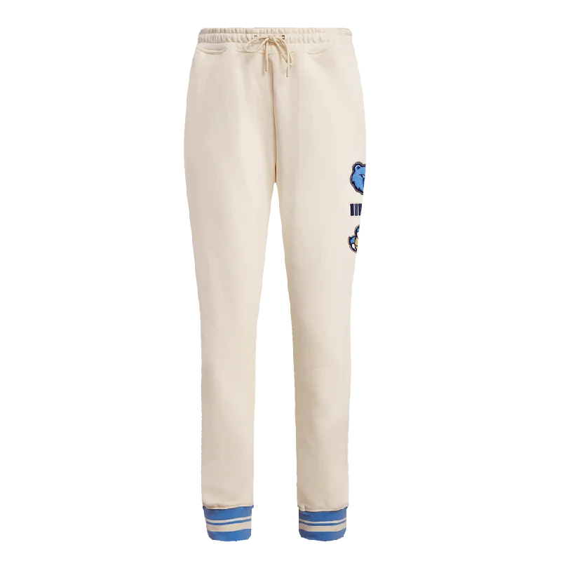 NBA MEMPHIS GRIZZLIES RETRO CLASSIC WOMEN'S RIB SWEATPANT (EGGSHELL/UNIVERSITY BLUE)