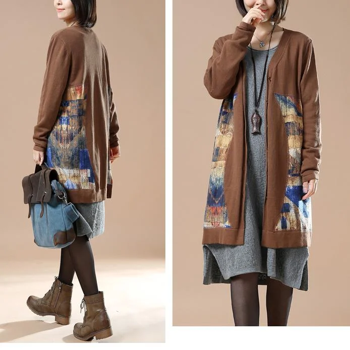 Chocolate plus size knit coats woman sweaters