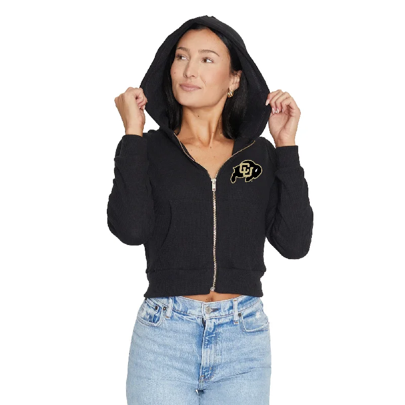 Colorado Boulder Waffle Knit Zip Up Hoodie