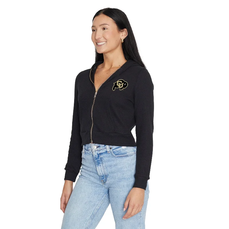 Colorado Boulder Waffle Knit Zip Up Hoodie