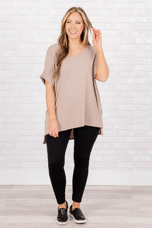 Comfy Travels Top, Ash Mocha