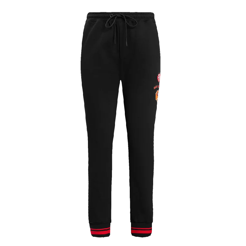 NFL SAN FRANCISCO 49ERS RETRO CLASSIC WOMEN'S SWEATPANT (BLACK/RED/BLACK)